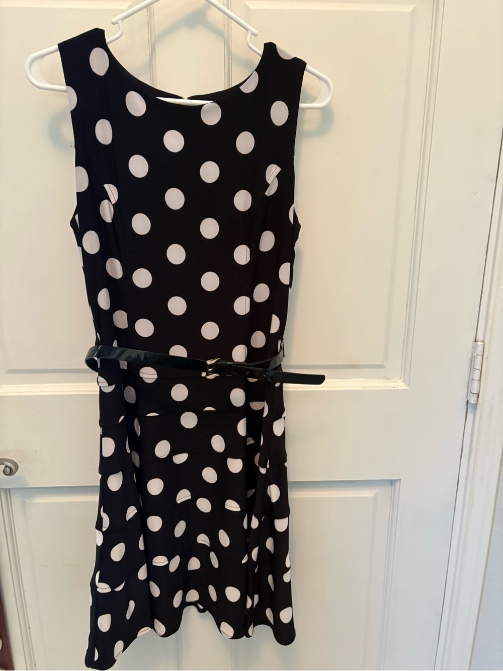 Tommy Hilfiger Black and White Polka Dot Asymmetrical Dress
